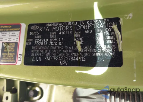 2016 Kia Soul + z USA, uszkodzony, nr VIN KNDJP3A52G7844912